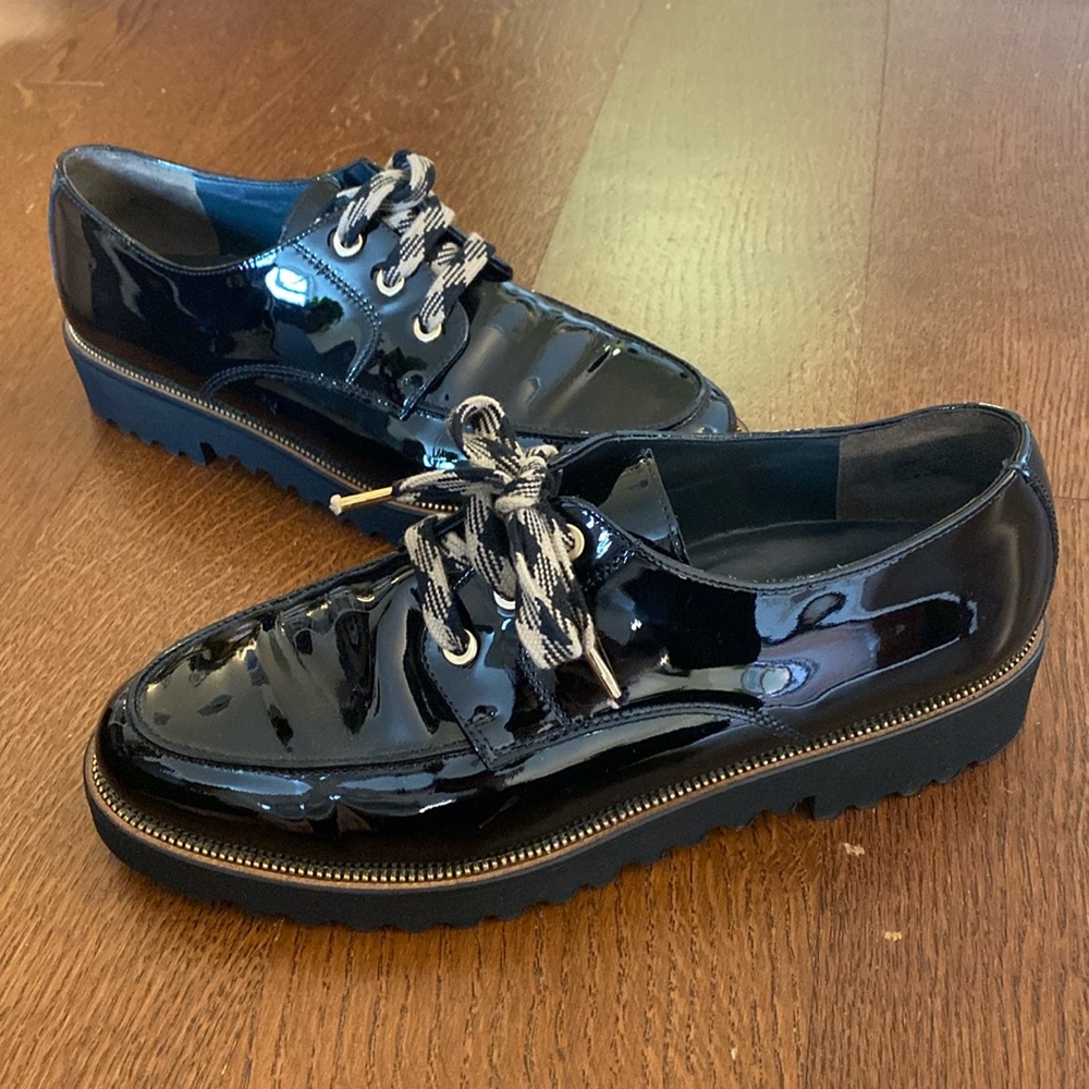 Paul Green Black Patent Leather Loafers